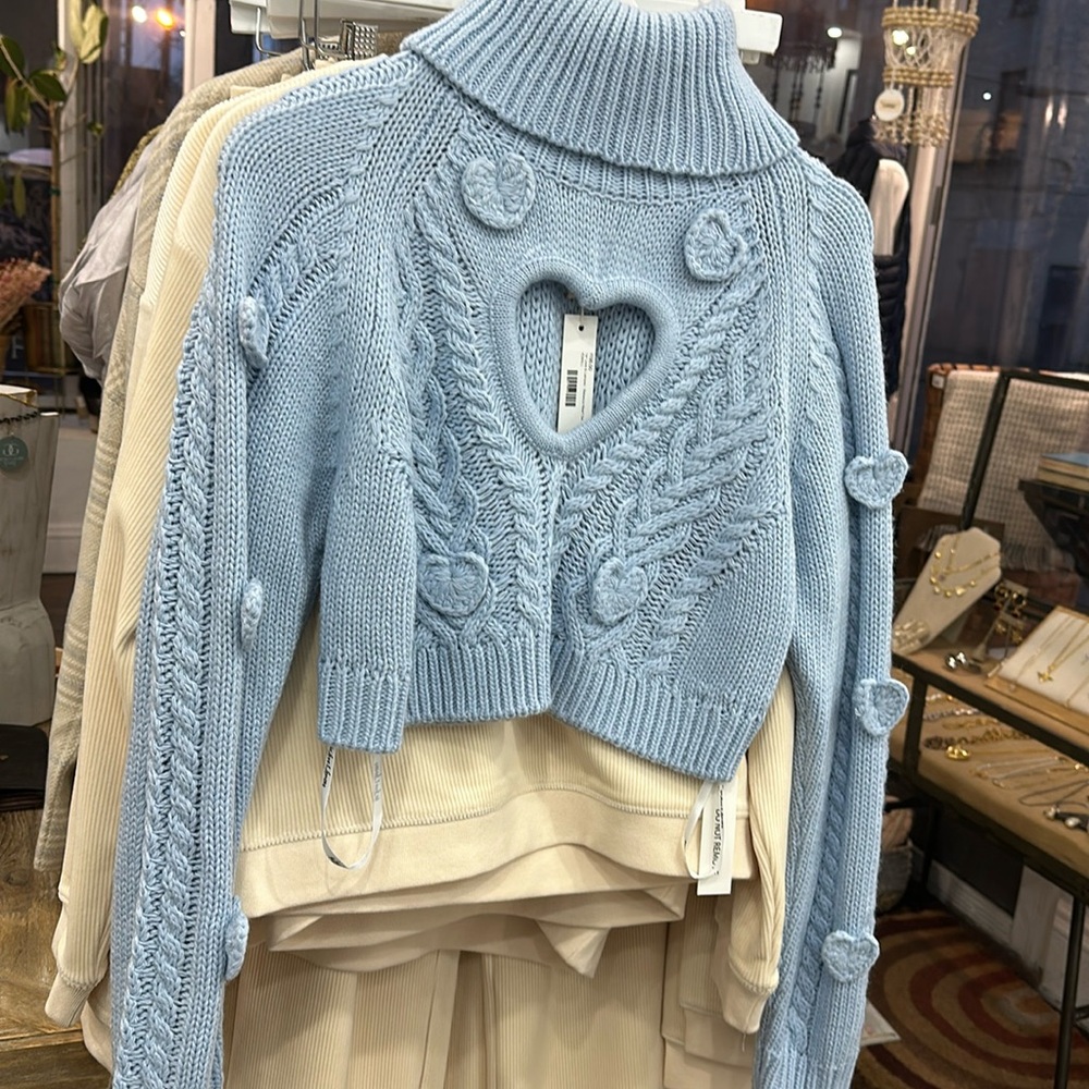 NEW for love and lemons rebecca heart sweater - Picture 3 of 5